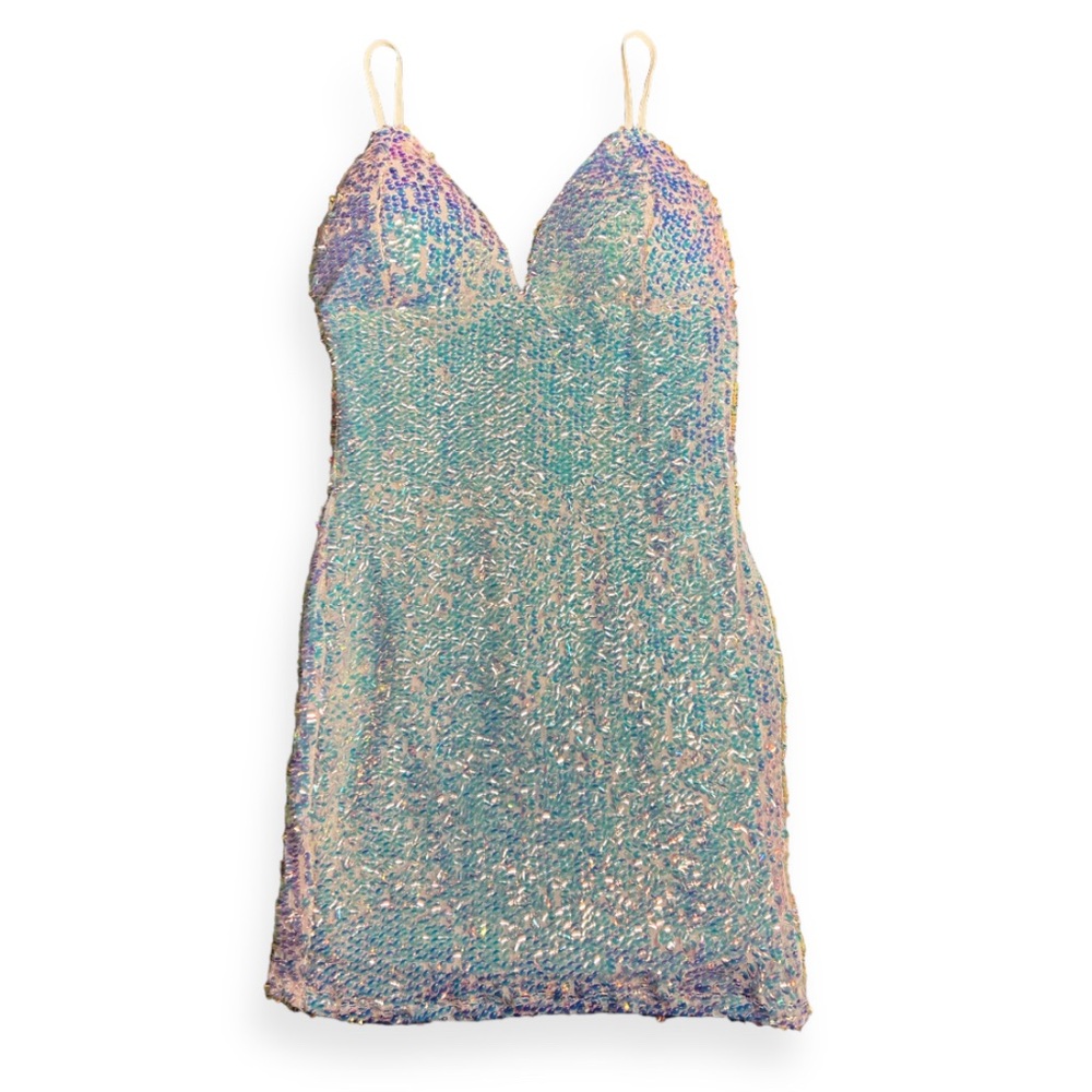 Sparkle western boutique concert outfit party Sequin dress multi color small